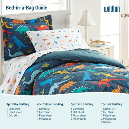 Kids Cotton Toddler Comforter Set – Soft & Lightweight, Fits Standard Crib Mattress - Dinosaur Land