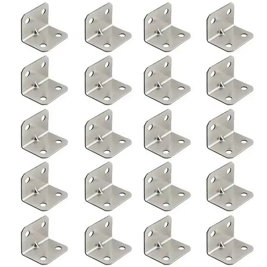 20Pcs Angle Iron Board Table, Chair, Cabinet, Wardrobe, Fixed Connector, 90-Degree Angle Iron Plate Bracket