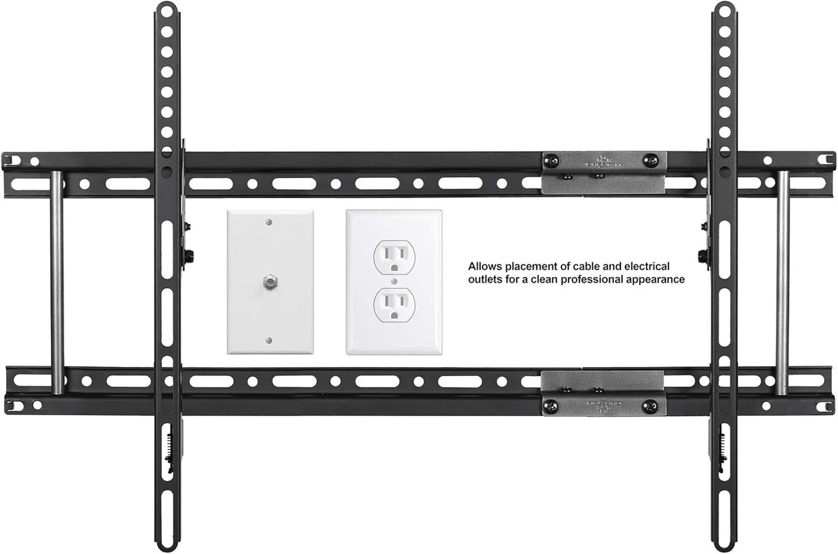 Tilt TV Mount Fits 32-86 Inch Tvs up to 165Lbs Max VESA 600X400Mm, with 10Ft HDMI Cable, Universal Flat Wall Mount Bracket, Fits 16-24" Studs, Ultra Low 1.3" Profile Adjusts to 15 Degree Tilt