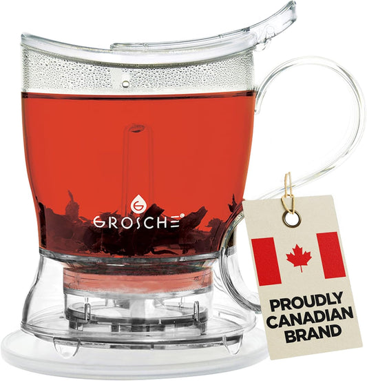Aberdeen Tea Infuser Teapot & Smart Tea Maker - Bpa-Free, Drip-Free Design | Coaster | Easy Brew | Easy Clean Steeper (17.7 Oz - 525 Ml)